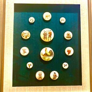 FRAMED SATSUMA PORCELAIN HAND PAINTED BUTTON COLLECTION